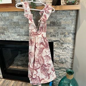 Cupshe Ruffle Fitted Waisted Tie A-Shape Dress, size Medium